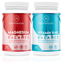 TRUE PROTOCOLS - Muscle Protocol (2 items) - Magnesium Balance & Vitamin D-K2 Balance - Bioavailable Capsules for Optimal Muscle Function, Bone Health, Stress Relief, and Sleep - 100% Non-GMO Supplements