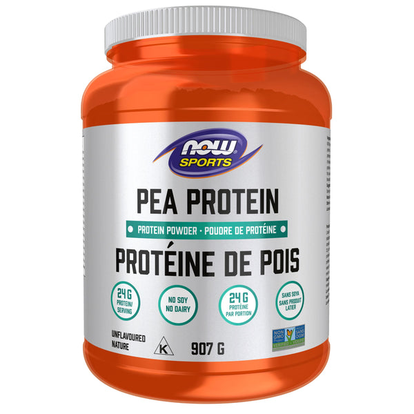 NOW Sports Nutrition, Pea Protein 24 g, Fast Absorbing, Plant Based, Unflavoured Flavoured, 907g