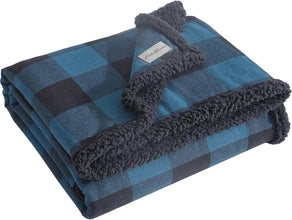 Eddie Bauer - Blanket, Super Soft Reversible Sherpa & Brushed Fleece Bedding, Throw Blankets for Couch, Ideal for Lounging (Cabin Plaid Blue)