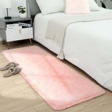 Terrug Fluffy Runner Rug for Bedroom Living Room, 2x6 Pink Area Rug Washable Shag Carpet, Super Soft Fuzzy Plush Non-Slip Cute Modern Kids Rug for Nursery Hallway Bedside College Dorm Kids Room Decor