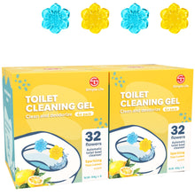 Simple Life Fresh Flower Stamp Toilet Gels, Variety Pack, Stops Limescale and Stains with Air Freshening Scent, Deodorizing Clean (64 Count (Pack of 2), Blue & Yellow)