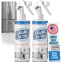 Surface Lock Home Ceramic Coating for Stainless Steel - 2pk - Prevents Fingerprints on Appliances, Countertops, Any Hard Surface In Your Life - Made in the USA Spray - 8 fl oz - Proof It Works to Seal