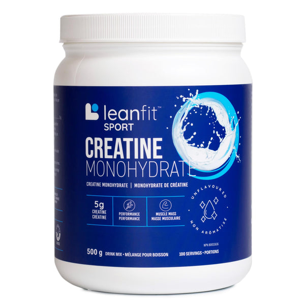 LEANFIT SPORT CREATINE MONOHYDRATE Powder, Unflavoured - Creatine Supplement for Increased Muscle Mass, Enhanced Energy & Improved Performance - Informed Choice Certified, Micronized & Pharmaceutical Grade Creatine, Gluten-Free, Vegan - 5g Creatine Per Se