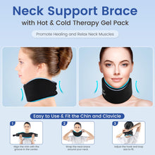 Relief Expert Soft Neck Brace with Neck Ice Pack Wrap, Breathable Cervical Collar with Reusable Hot and Cold Therapy Gel Pack, Adjustable Neck Support Brace for Women and Men, Posture Correct (Blue)