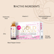 Pure Gold Collagen | The Original #1 Liquid Collagen Peptides Supplement | Hydrolyzed Marine Collagen Drink with Hyaluronic Acid, Borage Oil, Essential Vitamins & Amino Acids for Skin, Hair & Nails | 10 - 50ml bottles | 10 Day Supply