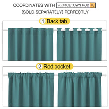 NICETOWN Christmas Thermal Living Room Curtains - Back Tab/Rod Pocket Window Curtains for Sun Blocking/Privacy Protecting (52 x 84-inch, Sea Teal, 2 Panels)