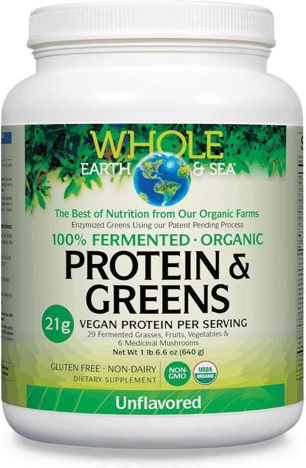 Natural Factors - Fermented Organic Protein & Greens, Unflavoured, 640g Powder