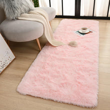 Terrug Fluffy Runner Rug for Bedroom Living Room, 2x6 Pink Area Rug Washable Shag Carpet, Super Soft Fuzzy Plush Non-Slip Cute Modern Kids Rug for Nursery Hallway Bedside College Dorm Kids Room Decor