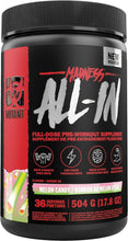 MUTANT MADNESS ALL-IN | Full Dosed Pre-Workout - Melon Candy -18 full serving /36 half serving - 504 g