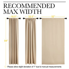 NICETOWN Solid Blackout Curtain Panels - Room Darkening Thermal Insulated Back Tab/Rod Pocket Draperies (52W by 84L, Biscotti Beige, Set of 2)