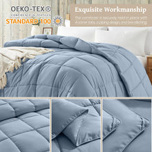 Homelike Moment Comforters Queen Size - Blue Duvet Insert Down Alternative Bed Queen Comforter, Lightweight Bedding Comforters Full Size Quilted Soft All Season Blue