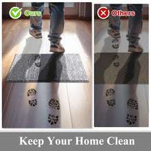 Vaukki Indoor Doormat Entryway Door Rug, Non Slip Absorbent Mud Trapper Mats, Low-Profile Inside Floor Soft Machine Washable Large Rugs Carpet for (24''x36'', White and Grey)