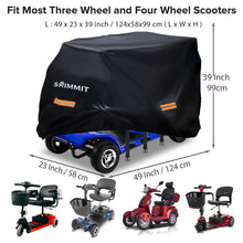 Upgraded Mobility Scooter Storage Cover,SRIMMIT Heavy Duty 420D Oxford Fabric Electric Scooter Cover, Waterproof,Anti-UV,Durable with Waterproof Strip,Reflective Strips,3 Buckles and Large Storage Bag L(49