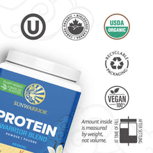 Vegan Protein Powder Organic Plant-based | BCAA Amino Acids Hemp Seed Soy Free Dairy Free Gluten Free Synthetic Free NON-GMO | Vanilla 15 Servings | Warrior Blend by Sunwarrior