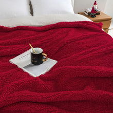 Ultra Soft Cozy Sherpa Throw Blanket with Pompom Fringe, Light Weight Warm Decorative Boho Style Plush Throw Blanket Cover for Couch, Sofa, Bedroom,Travel, Outdoor, 50”x60”, Red