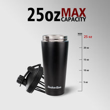 ShakerZoo-1 Pack-Protein Shaker bottles for Protein Mixes, Insulated Stainless Steel Shaker cup (Black)