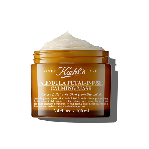 Kiehl's Calendula Petal Infused Calming Mask, Hydrating & Soothing Gel Face Mask for All Skin Types, Refreshes Dry Skin, with Calendula & Aloe Vera, Paraben-free, Fragrance-free - 100 ml