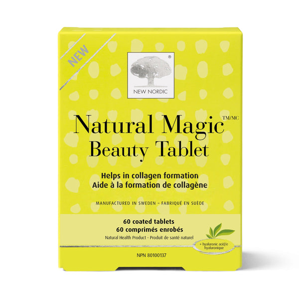 New Nordic Natural Magic Beauty Tablet - Skin Hydration Supplement - Contains Hyaluronic Acid, Vitamin C & Marine Hydrolyzed Collagen - Non-GMO, Dairy-Free & Gluten-Free - 60 Tablets