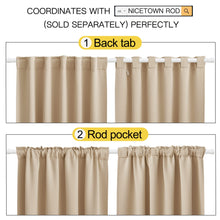 NICETOWN Solid Blackout Curtain Panels - Room Darkening Thermal Insulated Back Tab/Rod Pocket Draperies (52W by 84L, Biscotti Beige, Set of 2)