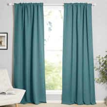 NICETOWN Christmas Thermal Living Room Curtains - Back Tab/Rod Pocket Window Curtains for Sun Blocking/Privacy Protecting (52 x 84-inch, Sea Teal, 2 Panels)