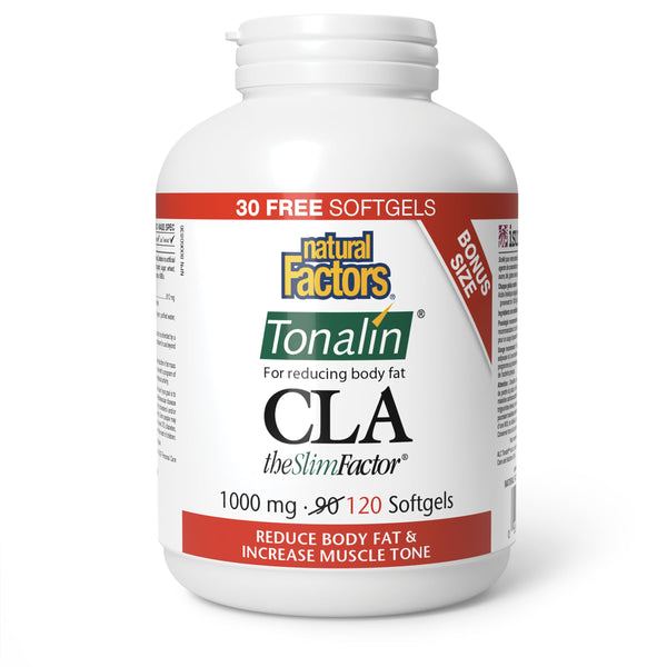 Natural Factors - CLA Tonalin 1000 mg BONUS SIZE, 120 softgels