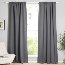 NICETOWN Grey Blackout Curtains 2 Panels for Bedroom/Living Room, Thermal Insulated Black Out Panels 84 inch Long for Window Covering Rod Pocket/Back Tab Rideaux, 52 Wx 84 L, Set of 2