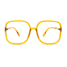 Womens 90s Oversize Rectangular Butterfly Clear Lens Eyeglasses Yellow Gold