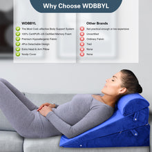 WDBBYL Bed Wedge Pillow Set 4Pcs for Sleeping,Elevation,Assist in Post Suregery Recovery,Acid Reflux,GERD,Snoring,Washable Velvet Cover Royal Blue