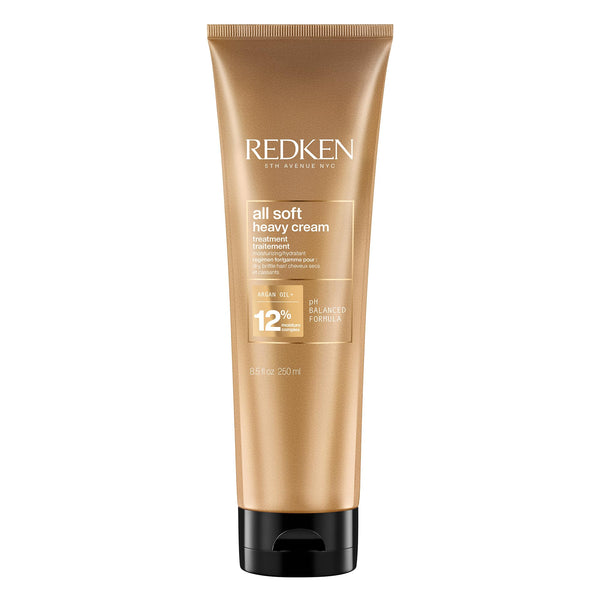 Redken Hair Treatment, With Argan Oil, Deep Conditioning, Frizz Control, Moisturizes Dry, Brittle Hair, Softer, Smoother, All Soft Heavy Cream, 8.5 fl.oz./250ml