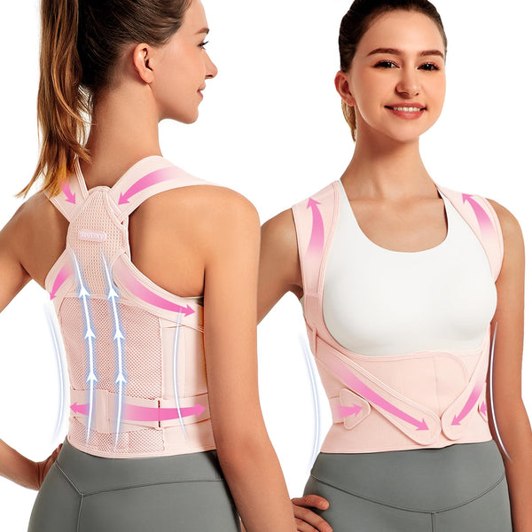 SHAPERKY Posture Corrector for Women for Support: Back Brace for Full Back Support - Adjustable Shoulder Straightener for Women and Men (Large)