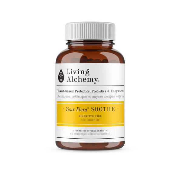 Living Alchemy Your Flora® Probiotic Soothe 60 Vegan Capsules | 35 Fermented Strains For Gut Inflammation And Digestive Function | Whole Food Symbiotic With Probiotics, Postbiotics And Prebiotics | USDA Certified Organic, Non-GMO Project Verified