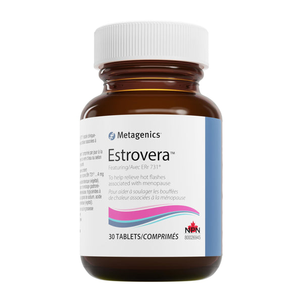 Metagenics Estrovera - Plant Derived Menopause Hot Flash Relief, Formulated with Rhubarb Root Extract to Help Relieve Hot Flashes, Night Sweats and Sleep Disturbances - 30 Tablets