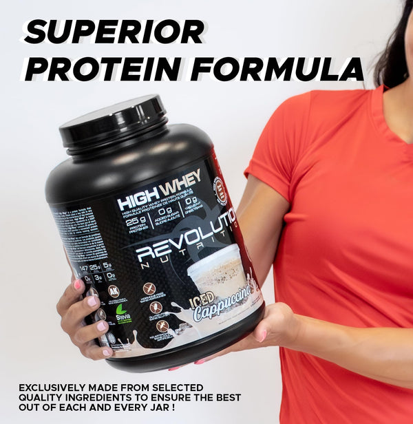 Revolution Nutrition, High Whey, Protein Powder, Whey Isolate, Superior Formula, Gluten Free, Lean Muscle Mass For Men & Women, 25g of Protein Per Scoop, 908 g, 24 Servings (Vanilla Cake, 2 Pound)