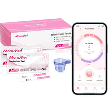 MomMed Ovulation Test Strips, 105 LH Ovulation Predictor Kit with Free 105 Collection Cups, Accurately Track Ovulation Test, High Sensitivity Result for Women Home Testing