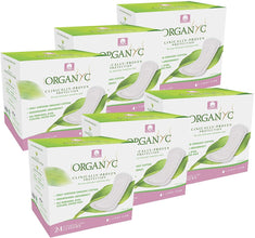 Organyc 100% Organic Cotton Feminine Panty Liners for Sensitive Skin, Light Flow(Folded), 144 Count