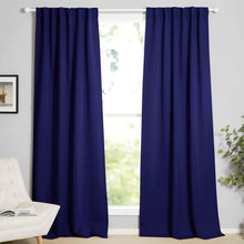 NICETOWN Living Room Blackout Curtains - Light Blocking Back Tab & Rod Pocket Draperies for Boy's Room (W52 x L84, Royal Blue, 2 Panels)