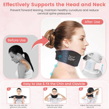 Relief Expert Soft Neck Brace with Neck Ice Pack Wrap, Breathable Cervical Collar with Reusable Hot and Cold Therapy Gel Pack, Adjustable Neck Support Brace for Women and Men, Posture Correct (Pink)