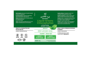 Pure-lē Natural Liquid Greens Chlorophyll Mint 1000ml - Balance pH, Energize, Detox and Cleanse without calories! Ultra Premium Dietary Supplement - No Fillers or Binders, No Artificial Ingredients