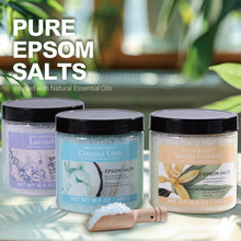 Spa Luxetique Bath Salt 3 x 480g, Premium Pure & Natural Epsom Salts for Soaking, Bath Salt for Women Include Lavender, Vanilla, Coconut Lime Nourishing, Valentines Birthday Gifts Idea for Women