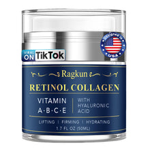 Ragkun Face Moisturizer Retinol Cream - Neck Collagen Cream for Tightening and Firming - Anti Aging Day & Night Facial Moisturizer for Women & Men, Tighten and Lift Wrinkle Cream - 1.7 Fl Oz