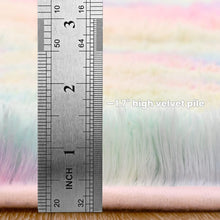 Terrug Oval Fluffy Ultra Soft Area Rugs for Bedroom Living Room, 2.6 x 5.3 Ft Plush Shaggy Kids Rug Small Throw Rugs for Dorm Boy Girl Room Bedside Nursery Mats Home Decor, Rainbow