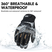 Vgo 1 Pair 0°C/32°F Waterproof Heavy-Duty Winter Mechanic Work Gloves, Impact Reduction(Size M, Black, SL8849FW)