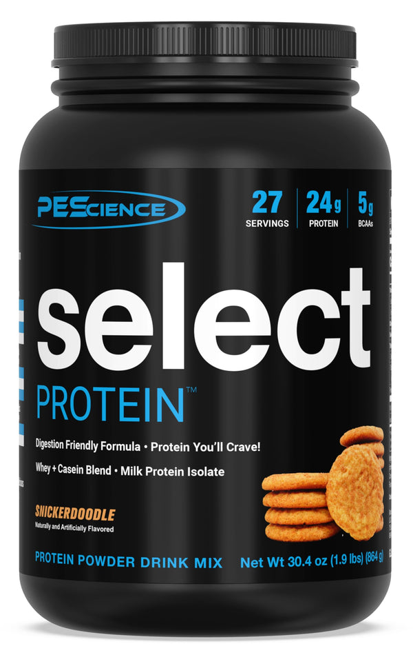 PEScience Select Low Carb Protein Powder, Snickerdoodle, 27 Servings - Whey and Casein Blend, 24g Protein, Keto-Friendly, Gluten-Free, Best Tasting, for Women and Men