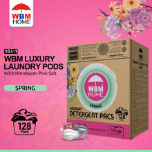 WBM Home Laundry Detergent Pods, Spring Fragrance Scent, 128 Count - HE Concentrated Laundry Pods With 10x Ultrapower Cleaning and 4D Laundry Stain Remover