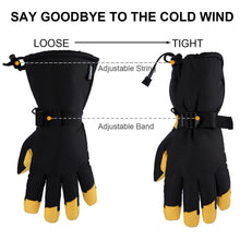 OZERO Gloves Insulated Ski Mittens Winter Thermal Long Sleeve Windproof Men Women Mitts for Snowboarding, Snowmobile and Shoveling