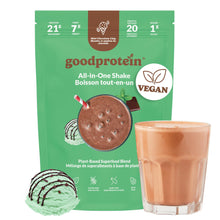 Good Protein Vegan Plant-based Protein Powder 100% Natural, Non-GMO, Dairy-free, Gluten-free, Soy-free, No Added Sugar and Nothing Artificial. Mint Chocolate Chip All-in-One Shake 440 grams