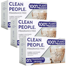 The Clean People Fabric Softener Sheets - Dryer Sheets - Softens & Removes Static Cling - Vegan Laundry Softener, Essential Oils - Fragrance Free 360 Pack