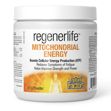 Natural Factors Regenerlife Mitochondrial Energy, 81 g Powder, Boosts Cellular Energy Production (ATP), Reduces Symptoms of Fatigue, Includes: Acetyl-L-Carnitine, Coenzyme Q10, L-Glutathione