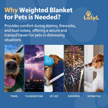 LaSyL Weighted Blanket for Pets | Thunder Blanket for Dogs Anxiety | Premium Soft Minky | Relaxation & Calming & Anti Anxiety | Blue Grey Star, Washable Small 61 x 81cm