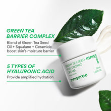 innisfree Green Tea Seed Hyaluronic Acid Cream With Squalane and Ceramides, Korean Hydrating Face Moisturizer and Balancing Cream